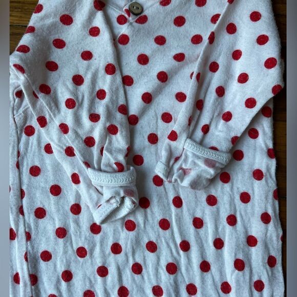 Red and white polka dot Baby Goosebumps knotted sac sets 0-3 month - Picture 2 of 7